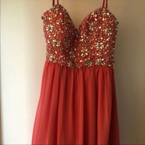 Pastel coral homecoming dress